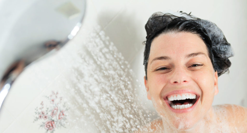 photo of woman in shower