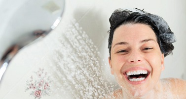 photo of woman in shower